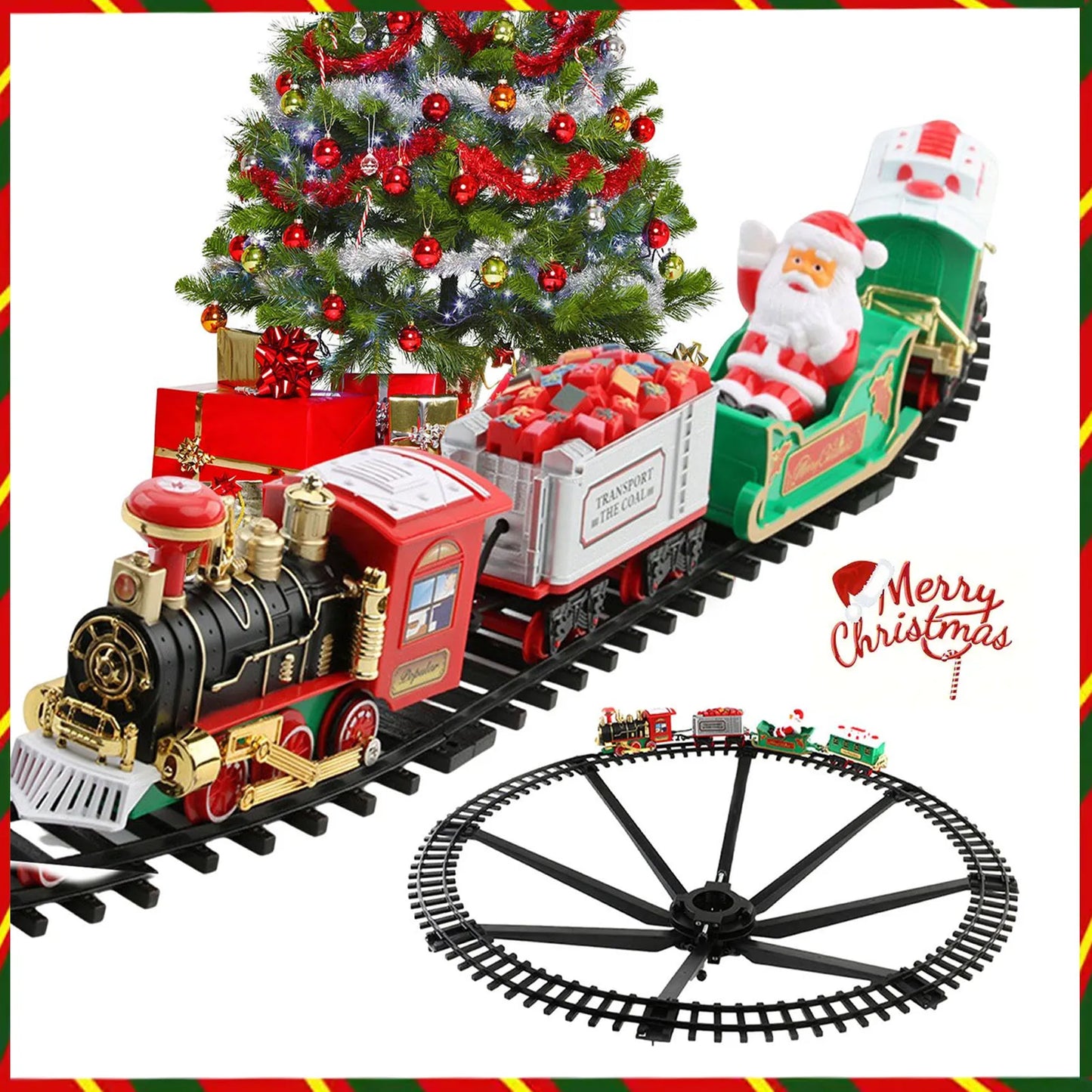 Conjunto de trem elétrico para árvore de Natal